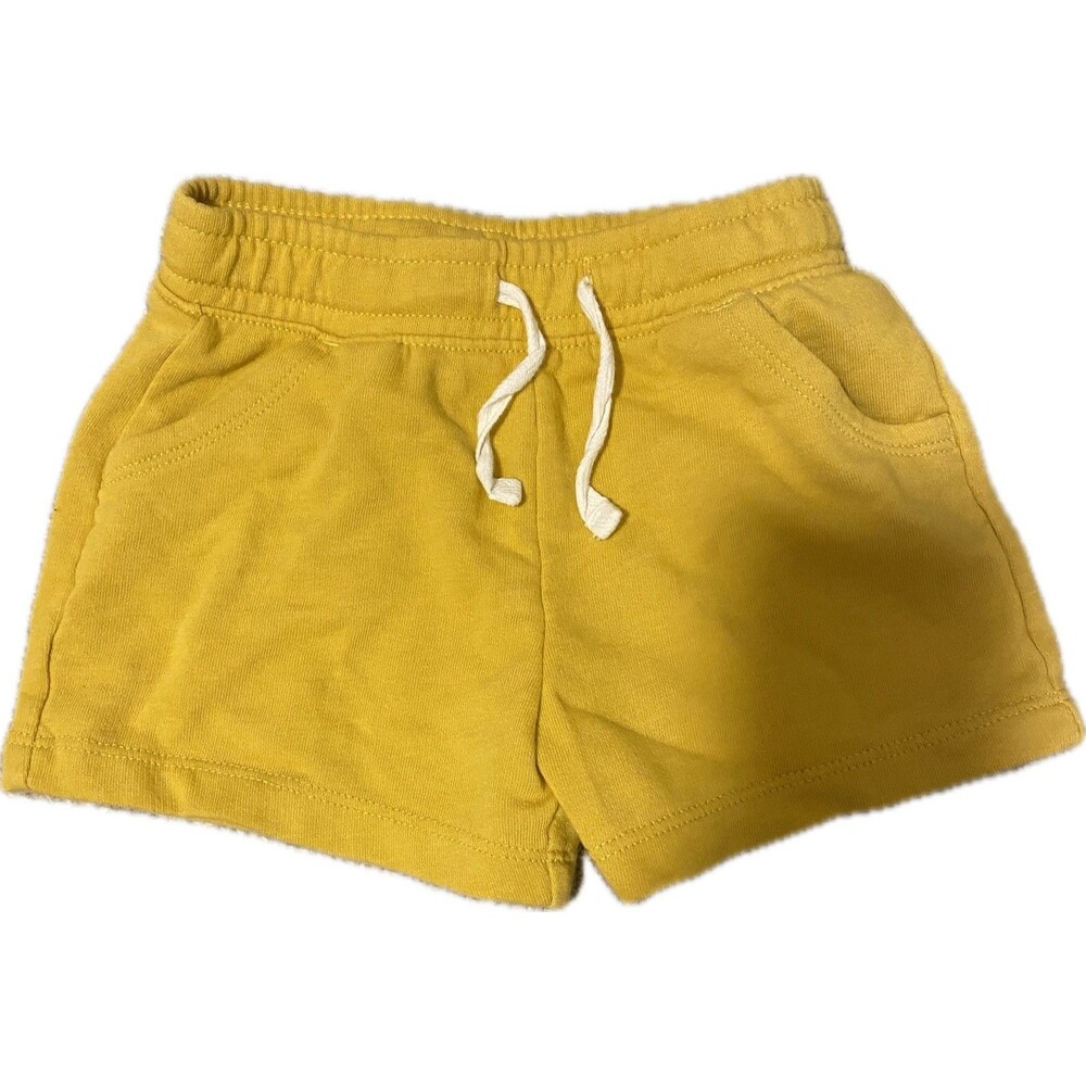Old Navy Pull-On Cotton Jaw-String Shorts Mustard Yellow Toddler Size 3T